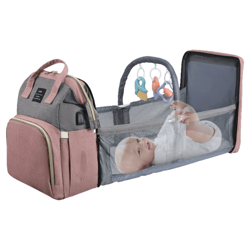 CutieeBag 2.0 - Raffinierte 3 in 1 Wickeltasche mit Kinderbett