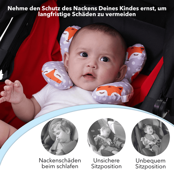 CutieeNecksafe - Verblüffendes Baby Nackenkissen als Reisekissen