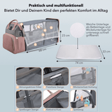 CutieeBag 2.0 - Raffinierte 3 in 1 Wickeltasche mit Kinderbett